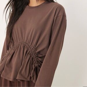 ASOS brown tie detail top